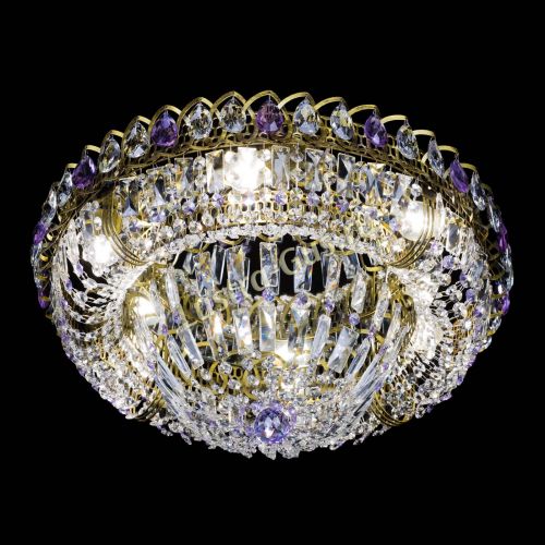 Люстра Кольцо Классика Пластинка фиолетовая под бронзу в Магнитогорске Гусь Хрустальный