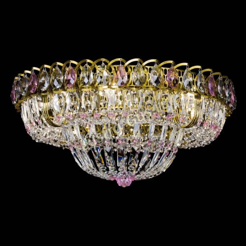 Люстра Кольцо Классика Пластинка розовая под бронзу в Магнитогорске Гусь Хрустальный