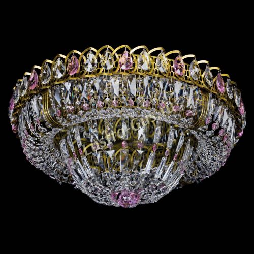 Люстра Кольцо Классика Пластинка розовая под бронзу в Магнитогорске Гусь Хрустальный