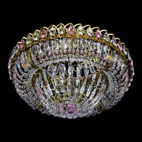 Люстра Кольцо Классика Пластинка розовая под бронзу в Магнитогорске Гусь Хрустальный