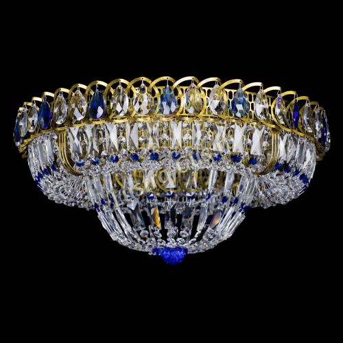 Люстра Кольцо Классика Пластинка синяя под бронзу в Магнитогорске Гусь Хрустальный