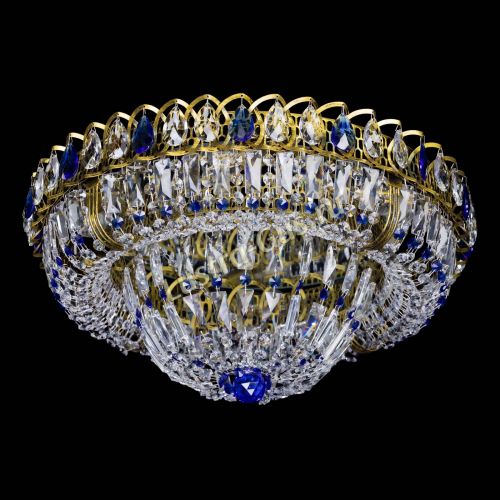 Люстра Кольцо Классика Пластинка синяя под бронзу в Магнитогорске Гусь Хрустальный