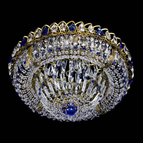 Люстра Кольцо Классика Пластинка синяя под бронзу в Магнитогорске Гусь Хрустальный