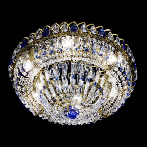 Люстра Кольцо Классика Пластинка синяя под бронзу в Магнитогорске Гусь Хрустальный