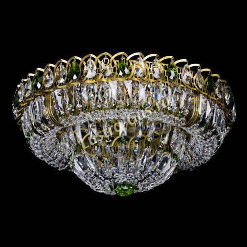 Люстра Кольцо Классика Пластинка зеленая под бронзу в Магнитогорске Гусь Хрустальный