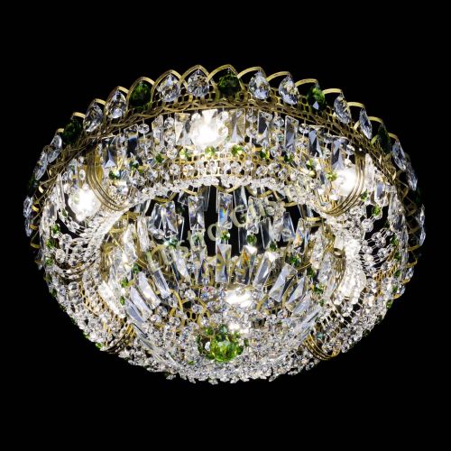 Люстра Кольцо Классика Пластинка зеленая под бронзу в Магнитогорске Гусь Хрустальный