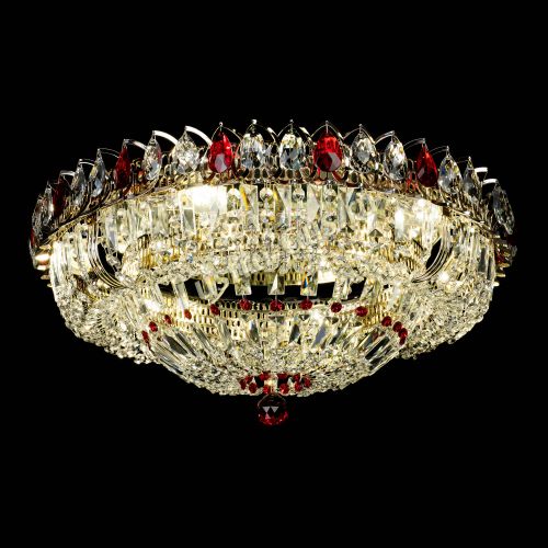 Люстра Кольцо Классика Пластинка красная в Магнитогорске Гусь Хрустальный