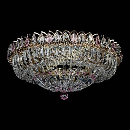 Люстра Кольцо Классика Пластинка розовая в Магнитогорске Гусь Хрустальный