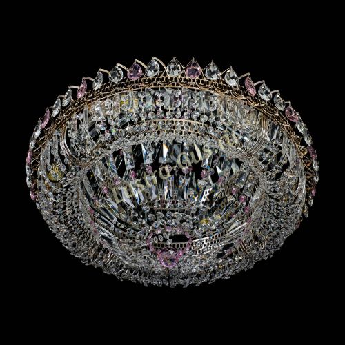 Люстра Кольцо Классика Пластинка розовая в Магнитогорске Гусь Хрустальный