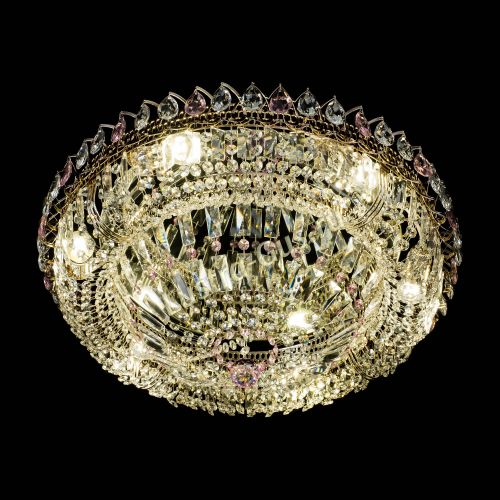 Люстра Кольцо Классика Пластинка розовая в Магнитогорске Гусь Хрустальный