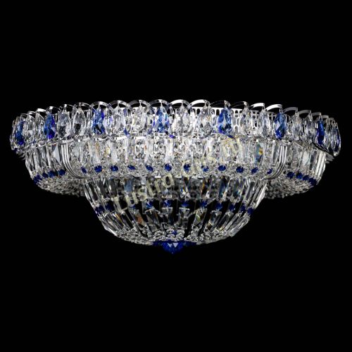 Люстра Кольцо Пластинка 600 мм синяя в Магнитогорске Гусь Хрустальный