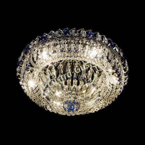 Люстра Кольцо Пластинка 600 мм синяя в Магнитогорске Гусь Хрустальный