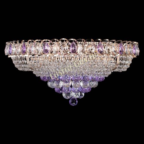 Люстра Кольцо пирамида шар 40 мм фиолетовая в Магнитогорске Гусь Хрустальный
