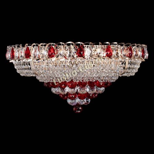 Люстра Кольцо пирамида шар 40 мм красная в Магнитогорске Гусь Хрустальный