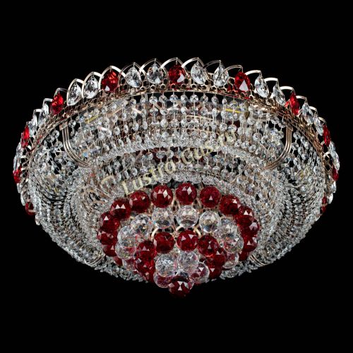 Люстра Кольцо пирамида шар 40 мм красная в Магнитогорске Гусь Хрустальный