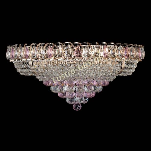 Люстра Кольцо пирамида шар 40 мм розовая в Магнитогорске Гусь Хрустальный