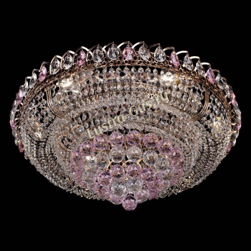 Люстра Кольцо пирамида шар 40 мм розовая в Магнитогорске Гусь Хрустальный