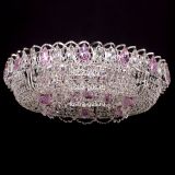 Люстра Кольцо Снежинка розовая, диаметр 500 мм, цвет серебро, Люстры Гусь Хрустальный Люстра Кольцо Снежинка розовая, диаметр 500 мм, цвет серебро, Люстры Гусь Хрустальный