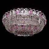 Люстра Кольцо Снежинка розовая, диаметр 400 мм, цвет золото, Люстры Гусь Хрустальный Люстра Кольцо Снежинка розовая, диаметр 400 мм, цвет золото, Люстры Гусь Хрустальный