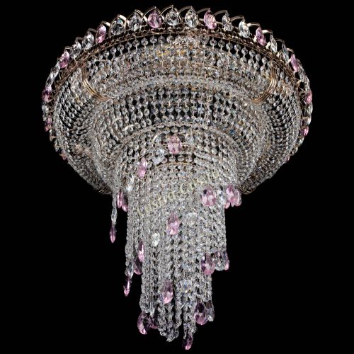 Люстра Кольцо №10 розовая в Магнитогорске Гусь Хрустальный