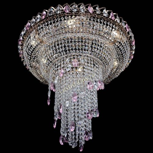 Люстра Кольцо №10 розовая в Магнитогорске Гусь Хрустальный