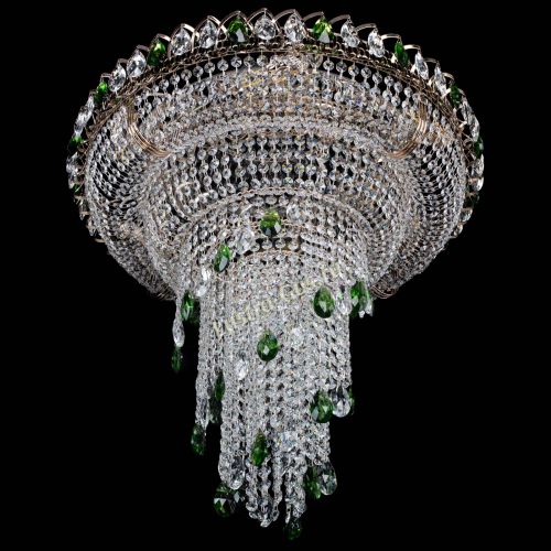 Люстра Кольцо №10 зеленая в Магнитогорске Гусь Хрустальный