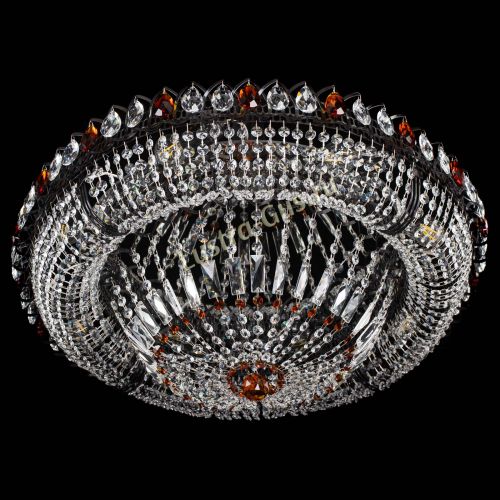 Люстра Кольцо Классика №8 Черная с чайными подвесками в Магнитогорске Гусь Хрустальный