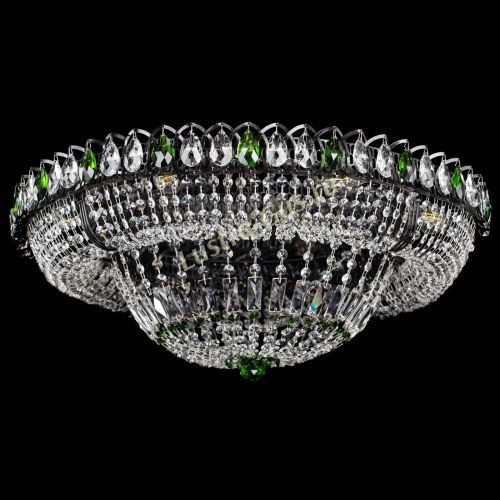 Люстра Кольцо Классика №8 Черная с зелеными подвесками в Магнитогорске Люстра Кольцо Классика №8 Черная с зелеными подвесками в Магнитогорске