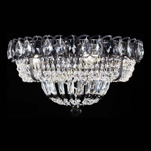 Люстра Кольцо Классика Черная с черными подвесками в Магнитогорске Гусь Хрустальный