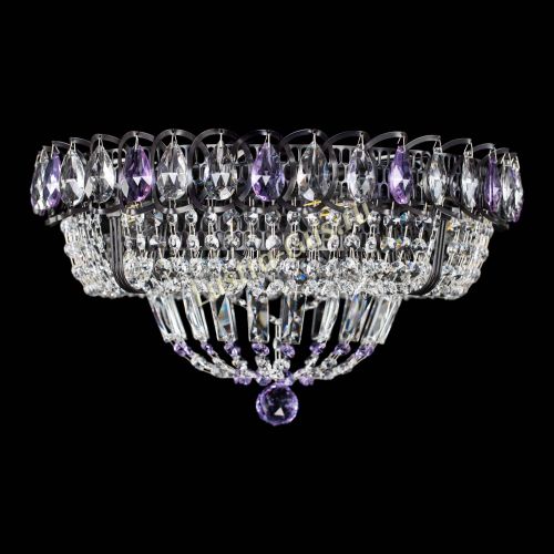 Люстра Кольцо Классика Черная с фиолетовыми подвесками в Магнитогорске Люстра Кольцо Классика Черная с фиолетовыми подвесками в Магнитогорске