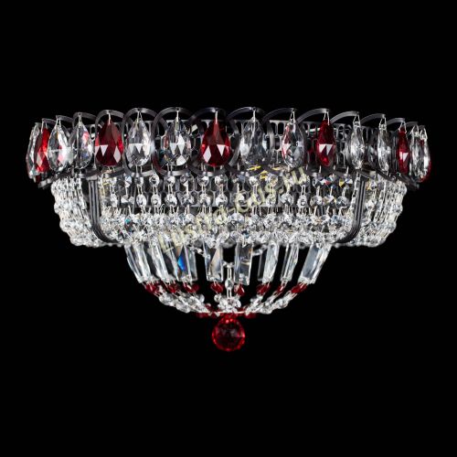 Люстра Кольцо Классика Черная с красными подвесками в Магнитогорске Люстра Кольцо Классика Черная с красными подвесками в Магнитогорске