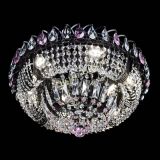 Люстра Кольцо Классика Черная с розовыми подвесками в Магнитогорске Люстра Кольцо Классика Черная с розовыми подвесками в Магнитогорске