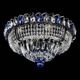 Люстра Кольцо Классика Черная с синими подвесками в Магнитогорске