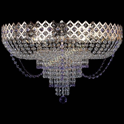 Люстра Корона №11 фиолетовая в Магнитогорске Гусь Хрустальный