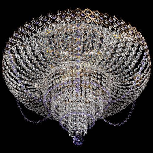 Люстра Корона №11 фиолетовая в Магнитогорске Гусь Хрустальный