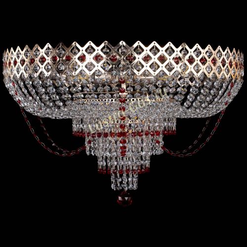 Люстра Корона №11 красная в Магнитогорске Гусь Хрустальный