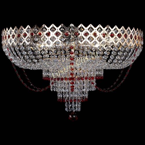 Люстра Корона №11 красная в Магнитогорске Гусь Хрустальный