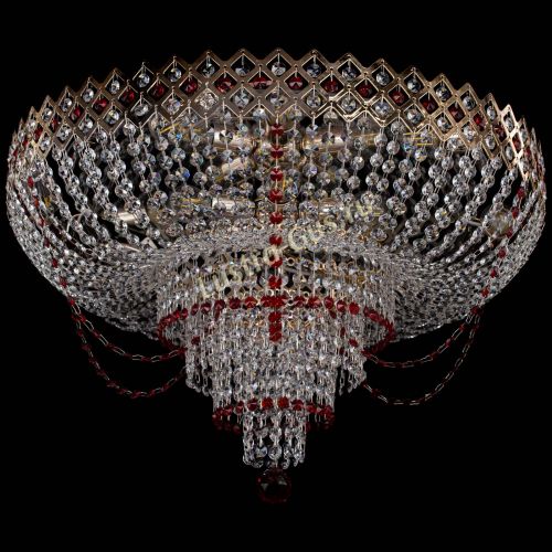 Люстра Корона №11 красная в Магнитогорске Гусь Хрустальный