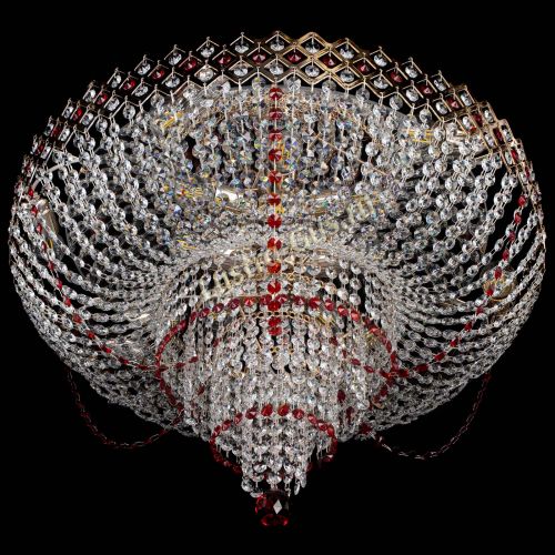 Люстра Корона №11 красная в Магнитогорске Гусь Хрустальный