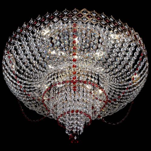 Люстра Корона №11 красная в Магнитогорске Гусь Хрустальный