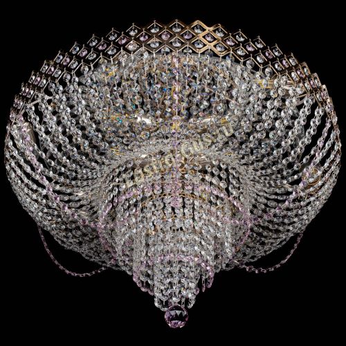 Люстра Корона №11 розовая в Магнитогорске Гусь Хрустальный