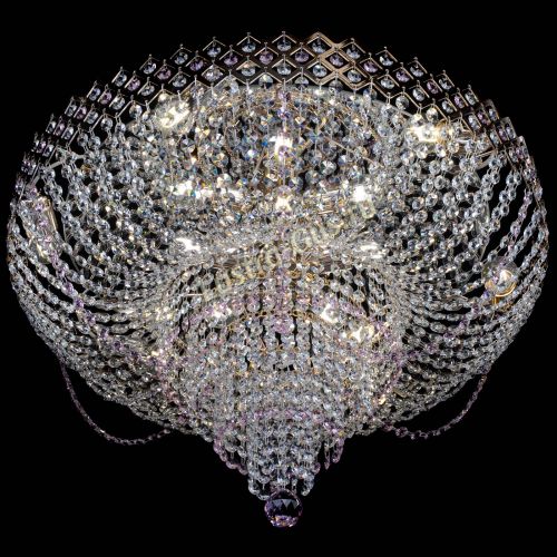 Люстра Корона №11 розовая в Магнитогорске Гусь Хрустальный