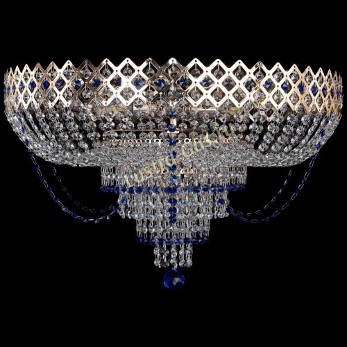 Люстра Корона №11 синяя в Магнитогорске Гусь Хрустальный