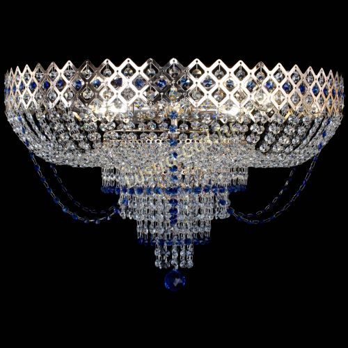 Люстра Корона №11 синяя в Магнитогорске Гусь Хрустальный