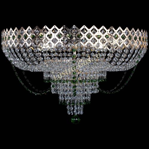 Люстра Корона №11 зеленая в Магнитогорске Гусь Хрустальный