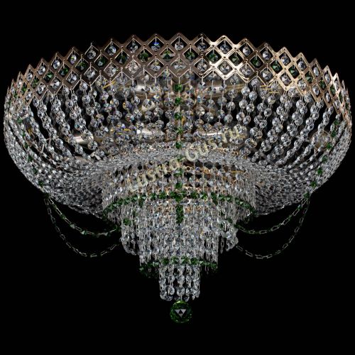 Люстра Корона №11 зеленая в Магнитогорске Гусь Хрустальный