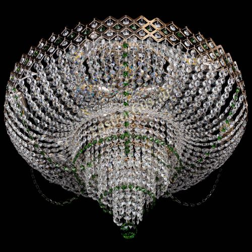 Люстра Корона №11 зеленая в Магнитогорске Гусь Хрустальный