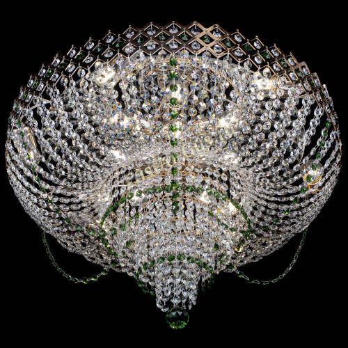 Люстра Корона №11 зеленая в Магнитогорске Гусь Хрустальный