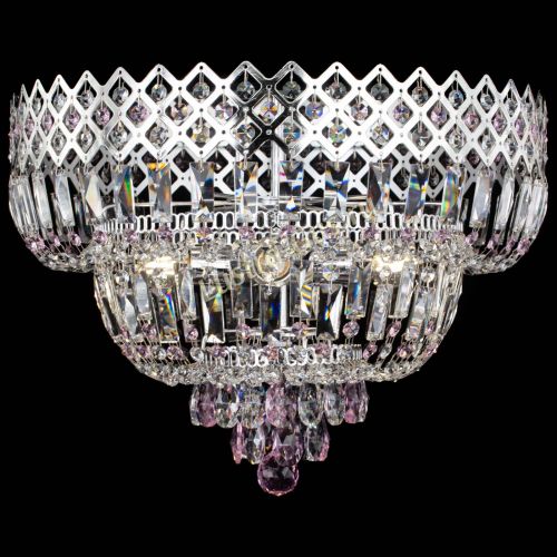 Люстра Корона №5 розовая в Магнитогорске Гусь Хрустальный