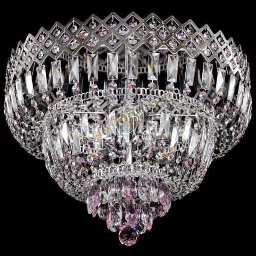 Люстра Корона №5 розовая в Магнитогорске Гусь Хрустальный